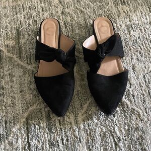 Journee Collection Black Bow Mules